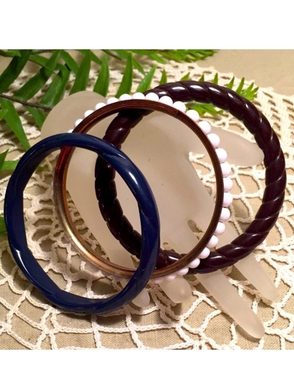 Vintage Set Of Bangle Bracelets Classic Retro Mod Glam